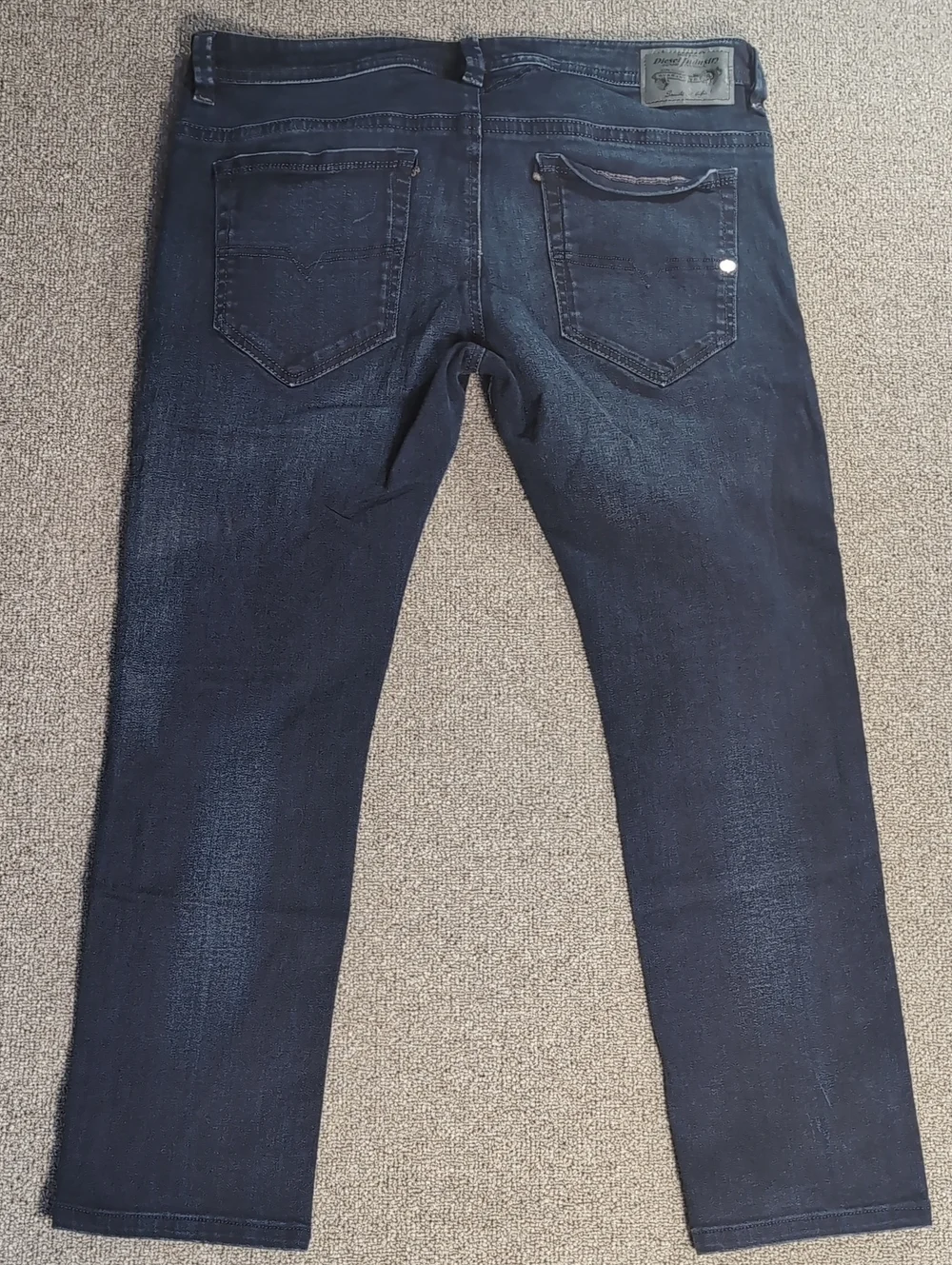Diesel Thavar Jeans Slim Skinny Stretch Denim Size 36x28 in Dark Blue Wash